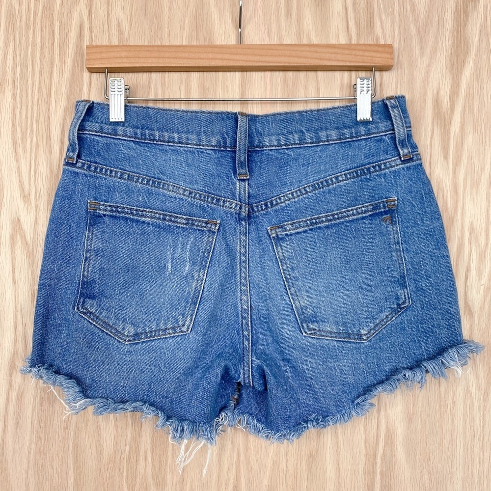 MADEWELL High Rise Distressed Denim Shorts Jordie Wash - Picture 3 of 6